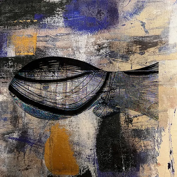 Mepoisson 1 | Huile sur lin / Photo montage et impression sur toile, L 80cm x H 80cm | 10 exemplaires | Prix :  700 €