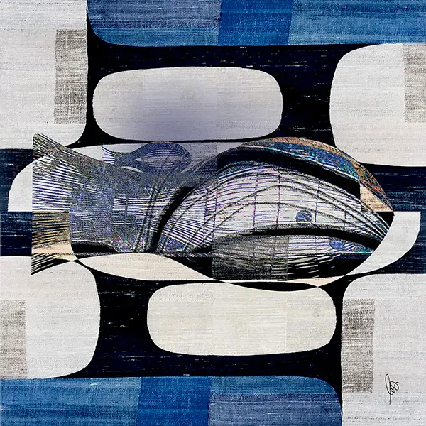 Mepoisson 8 | Huile sur lin / Photo montage et impression sur toile, L 80cm x H 80cm | 10 exemplaires | Prix :  550 €